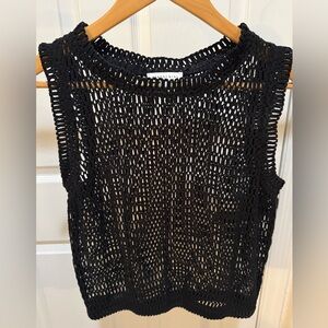 Gianni Bini Black Crochet Tank Top